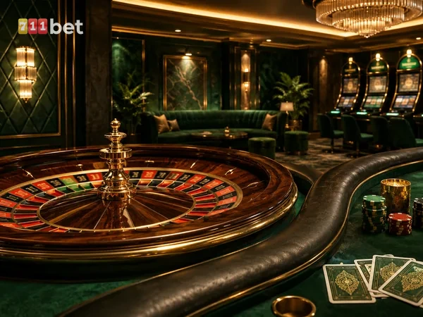 Responsible gaming notice and 21 and older reminder on 711BET